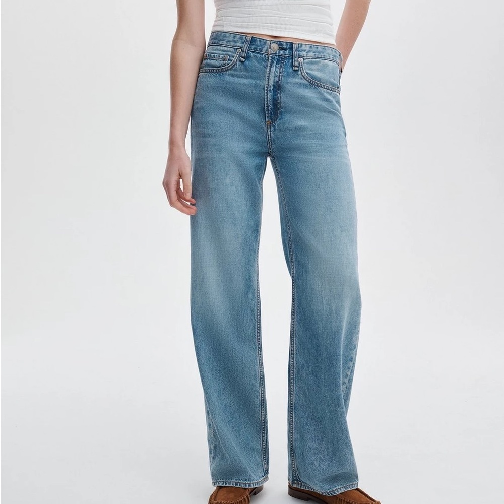 rag & bone Featherweight Logan Light Blue Wide-Leg Jeans Soft Jeans